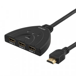 HDMI Pigtail Switch, auto/manu HDMI-switch, tre till en, sv HDMI-7001