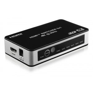 PRIME 5-ports HDMI-switch, IR-fjärr, Ultra HD i 60Hz, svart HDMI-7027