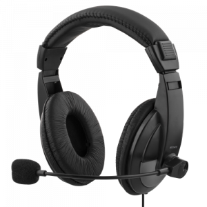 USB stereo headset, 40 mm element, 32 ohm, 20Hz-20kHz, svart HL-57