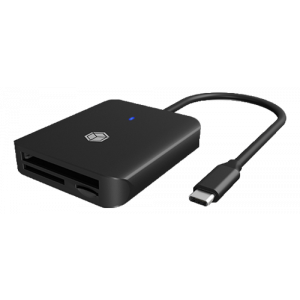 IB-CR403-C3, 3-portars kortläsare med USB 3.2 (Gen 1) Type-C®-gränssnitt, svart IB-CR403-C3