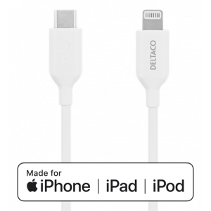 DELTACO USB-C till Lightning 1m Vit