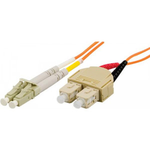 OM1 fiberkabel, LC - SC, duplex, UPC, 62,5/125, 5m, orange LCSC-5M