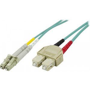 OM3 fiberkabel, LC - SC, duplex, UPC, 50/125, 15m, blå LCSC-615
