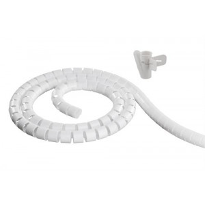 Kabelslukare i nylon, 25mm diameter, verktyg ingår, 2,5m, vit LDR03