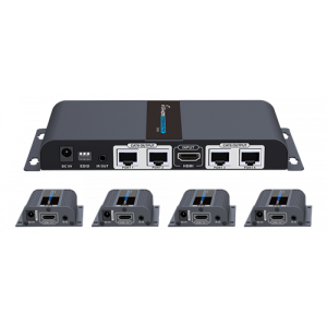 1X4 HDMI Extender Splitter over CAT6/6a/7 40m with IR pass-back LKV714