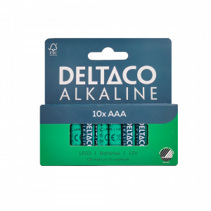 This Nordic Swan ecolabelled alkaline AAA battery is suitable for low to medium drain devices like remote controls, digital cameras, toys and more LR03-10B