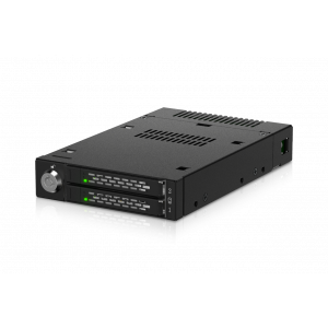2x M.2 NVMe to 1x 3.5" bay mobile rack metal keylock SlimSAS 4i black MB834MK-B V2
