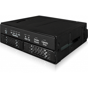 2x 2.5"SATA HDD/SSD RAID 1 in 1x 5.25" bay black MB902SPR-B R1