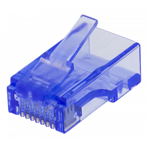 RJ45 connector, Cat6, UTP, 20-pack, transparent, blue MD-116