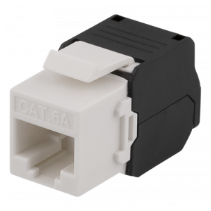 Cat6A Keystone-uttag, verktygsfri klämterminering, plast, vit MD-120