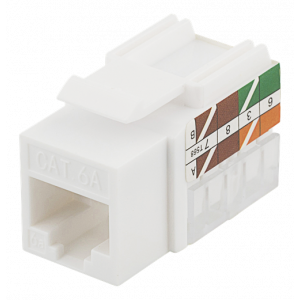 Cat6A Keystone-uttag, "Tool-free"/110, plast, 90, vit MD-124