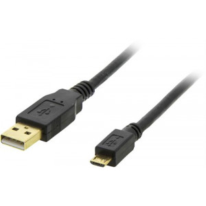 USB 2.0 kabel Typ A ha - Typ Micro B ha, 5-pin, 2m, svart MICRO-103