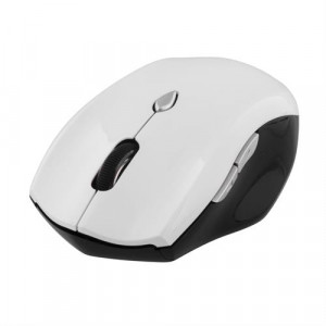 Trådlös optisk mus, 800-1600 DPI, 125 Hz, 7 knappar med scroll, svart/vit MS-769