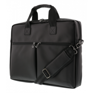 Laptopväska i konstläder, för upp till 15,6" laptops, 6st fickor, svart NV-794