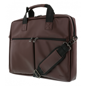 Laptopväska i konstläder, för upp till 15,6" laptops, 6st fickor, brun NV-795