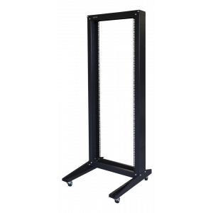 19" öppet golvstativ med hjul, 32U, 600x600, maximal belastning 150kg, svart OR66329001-SKWT
