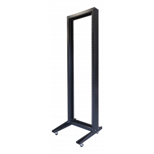 19" öppet golvstativ med hjul, 42U, 600x600, maximal belastning 150kg, svart OR66429001-SKWT