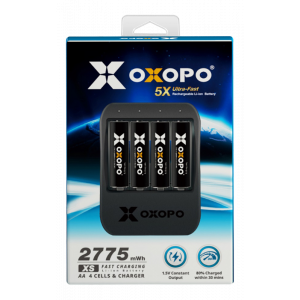 Li-Ion 4xAA Battery 1850mAh w/charger OXO-XS-AA-Set