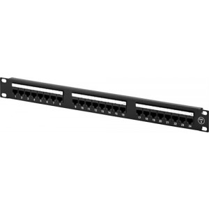 UTP patchpanel, 24xRJ45, Cat6, Krone-plintar, 1U, 19", etiketter PAN-108