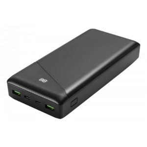 Powerbank 30 000 mAh, 3 A/18 W, 111 Wh, 2x USB-A, 1x USB-C, snabbladdning, svart PB-C1002