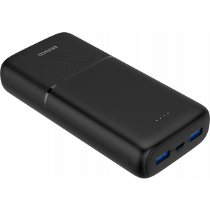 Powerbank med snabbladdning, 3-portar, 2x USB-A 18W, 1x USB-C PD 20W, 20 000 mAh svart PB-C1008