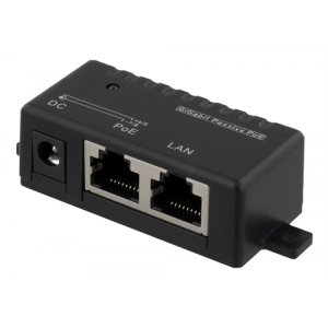 PoE Gigabit injektor för PoE/PoE+, 1000Mbps, 48W, svart POE-109