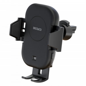 Wireless fast charger for the car with sensor for automatic opening and close when you place the phone in the holder. It makes it a lot easier in traffic as you can easily place the phone with just one hand. For opening the charger, you simply press the b