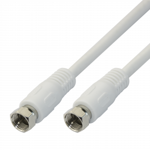 Antennkabel, F-kontakt, Klass A+, 10m, vit R00150015