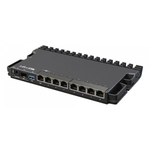 RB5009UG+S+IN router, 10 GigE, 2.5 GigE, USB 3.0, rackmonterbar, svart RB5009UG+S+IN