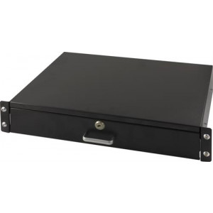 19" 2U utdragbar förvaringslåda, låsbar SA.0019.021
