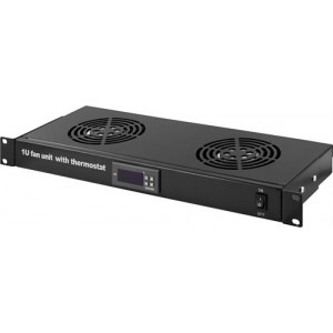 1U 19" fläktpaket med 2st fläktar, termostat, 230V SA.3002.0301