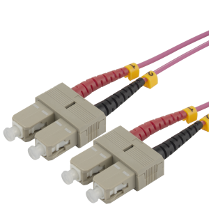 OM4 fiber patch cables are used to connect different devices in places like data centers and offices. They are great for high-speed internet connections. SCSC-15-OM4