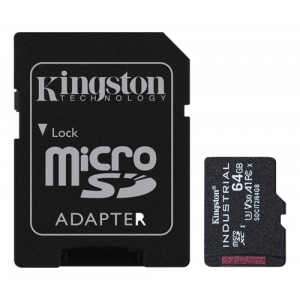 Kingston 64GB microSD Class 10 Industrial A1 + SD adapter