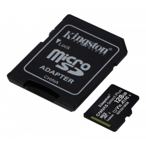 microSD - 128GB Kingston 100Mb/s + Adapter