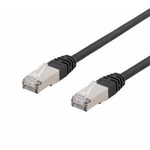 S/FTP Cat6 patchkabel, 1,5m, 250MHz, UV-resistent, svart SFTP-611UV