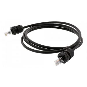 S/FTP Cat6a patchkabel, 1m, IP68, PG13.5, svart SFTP-61AH-WP
