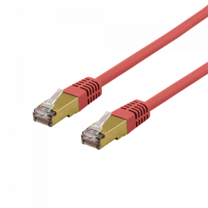 S/FTP Cat6a patchkabel, delta cert, LSZH, 1m, röd SFTP-61RAH