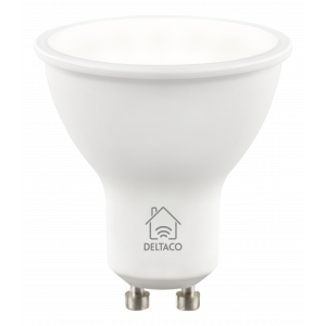 SH-LGU10CCTC är en smart LED-lampa som kan placeras i valfri GU10-lamphållare. Lampan är dimbar via appen så att du själv kan ställa in önskad ljusstyrka och du kan också ändra färgtemperatur från varmvitt till kallvitt för att få rätt känsla i rummet. Ef