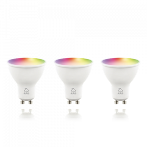 SH-LGU10RGB är en smart RGB LED-lampa som kan placeras i valfri GU10-lamphållare. Lampan är dimbar via appen så att du själv kan ställa in önskad ljusstyrka och om inte varm eller kallvitt är tillräckligt kan du också välja en speciell färg bland 16 miljo