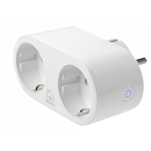 SMART HOME strömbrytare, WiFi, 2xCEE 7/3, energiöversikt, vit SH-P02E