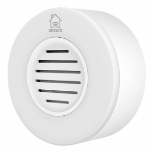 SH-SI01 är en smart siren från DELTACO SMART HOME som varnar om t. ex en rörelsesensor utlöses. Med tre olika volymlägen från 75 dB till 105 dB och inbyggd batteri-backup kan du vara säker på att ditt hem är skyddat.