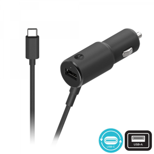 Billaddare TurboPower Duo Port USB-A + USB-C kabel