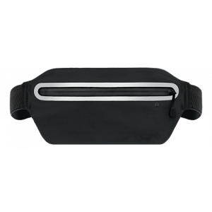 Slimmad sportmidjeväska, för dom flesta smartphones, reflexer, svart SPO-003