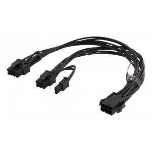 PCIe strömkabel, 6-stift till 2x 8-stift, 0,3m, svart SSI-63