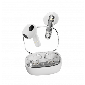 T150, Delvis transparenta TWS hörlurar, vita T150-WHT