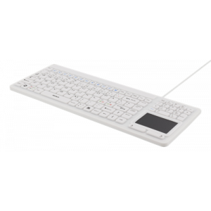 Tangentbord i silikon, touchpad, IP68, 105 + 12 media, vit TB-506