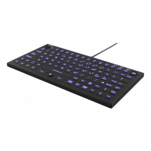 Mini tangentbord i silikon, spillsäker, LED, IP68, svart TB-509