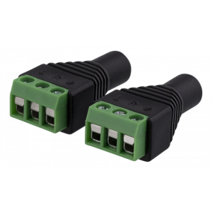 3-polig Skruvplint till 3,5mm, 2-Pack, Skruvfix, 3,5mm hona, svart TBL-1008