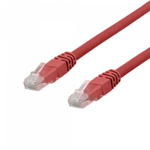 U/UTP Cat6a patchkabel, Delta cert, LSZH, 0,3m, röd TP-603RAU