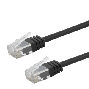 U/UTP Cat6 AWG28 patch cable, 0,3m, black, LSZH TP-603S-SLIM